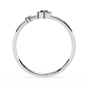 Bague de fiançailles en platine avec diamant taille émeraude et diamants latéraux ronds, certifiée GIA, style classique pour femme - Product Image 4