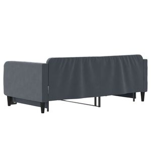 Lit de repos en velours gris foncé 39,4 x 74,8 po avec lit gigogne, sans matelas - Product Image 5