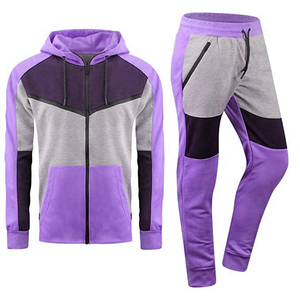 Blank 400 <b>GSM</b> 100% Cotton Fleece Heavyweight Sweat Suit Custom logo Tracksuit <b>Hoodies</b> Zipper and Jogger Set for Men Training - Product Image 3