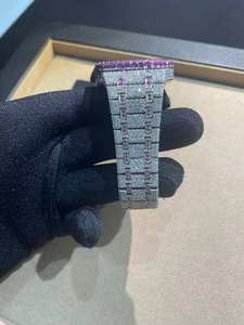 Reloj BOJ A.P.60 de Primera Clase con Esfera Redonda Rosa, Movimiento Automático, Diamantes VVS y Moissanita para Hombre, Reloj de Lujo a Bajo Precio - Product Image 3