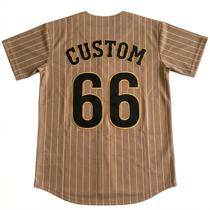 custom Men's vintage pinstripe baseball jersey custom team name number Breathable cotton <b>athletic</b> fit full button sportswear - Product Image 2