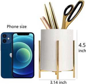 Luxury Nordic Desk Container Sleek Gold Metal Tripod Frame Stationery Organizer Wholesale Customized <b>Storage</b> - Product Image 4