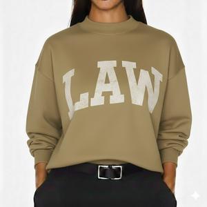 Custom Logo <b>Women's</b> Oversized <b>Fleece</b> Pullover Polyester / Cotton Solid <b>Pattern</b> Mock Neck Streetwear Sweatshirt For <b>Women</b> - Product Image 5