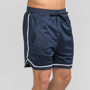 Shorts deportivos de malla para hombre, hechos a medida al por mayor, 100% poliéster, con bolsillos cruzados, cintura acanalada, de secado rápido. - Product Image 6