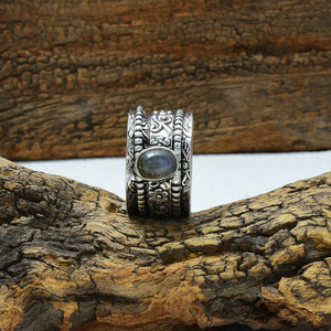Labradorite <b>Spinner</b> <b>Ring</b> 925 Sterling Silver Fidget <b>Ring</b> Handmade Meditation Jewelry Gift for Her - Product Image 5