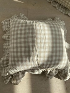 Pink Ruffle Edge <b>Linen</b> <b>Cushion</b> <b>Cover</b> Rectangle Bohemian Style Handmade Home Decor Pillow Case Envelope Closure - Product Image 3