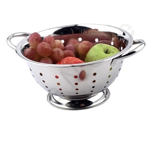 กระชอนล้างผักผลไม้แบบมีด้ามจับทำจากสแตนเลส - Product Image 1