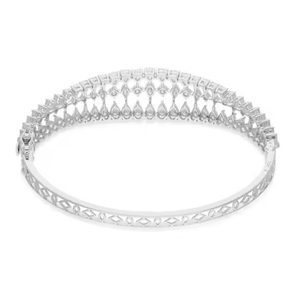 925 <b>Silver</b> Gold Plated Hiphop Moissanite Bangle <b>Bracelet</b> Geometric Design Channel Setting Classic Style Women's Wedding Jewelry - Product Image 3