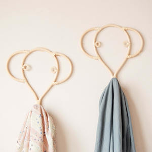 Gancho de madera de ratán hecho a mano lindo Elefante en forma superventas ganchos circulares adorno montado en la pared para sala de estar - Product Image 6