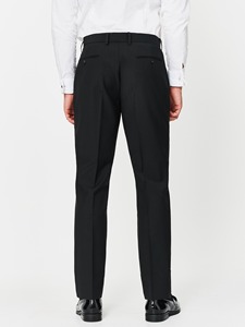 Costume d'affaires noir en laine pour homme, coupe ajustée, simple boutonnage, col à revers, longueur standard, infroissable, style britannique - Product Image 5