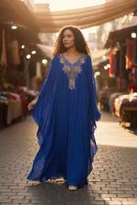 ชุดคาฟตันผ้าชีฟองดูไบสุดหรูสำหรับผู้หญิง ชุดคลุมยาวแบบเอไลน์ เรียบหรู เหมาะสำหรับงานเลี้ยงรอมฎอนและอีด - Product Image 5