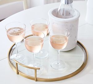 Wholesale Luxury Round Gold Mirrored Dining <b>Tray</b> Bulk Bow with Handles Hotel Restaurant Serving Platter Elegant <b>Vanity</b> Tableware - Product Image 5