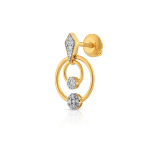 Pendientes colgantes de diamantes con círculo geométrico dorado - Product Image 2