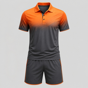 4. Uniforme de tenis elegante para hombre, material que absorbe la humedad, diseño moderno para rendimiento en la cancha y ropa deportiva activa. - Product Image 1