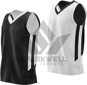 Camiseta de Baloncesto Sublimada Personalizada, Cuello en V, Sin Mangas, Poliéster que Absorbe la Humedad, Ropa Deportiva Unisex para Adultos, Color Amarillo y Negro - Product Image 3