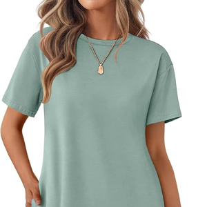 Women's Eco-Friendly <b>Organic</b> Short Sleeve Nightgown with Front Logo Quick Dry Breathable Sleepwear for Summer - Product Image 1