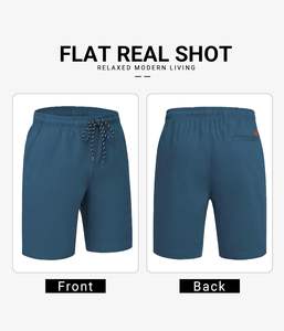 Pantalones Cortos Bermuda Versátiles y Cómodos para Hombre, Tela de Algodón, Transpirables, Suaves, Elásticos, Casuales, para Verano, Playa, Deportes, Gimnasio, Running y Estilo de Vida - Product Image 4