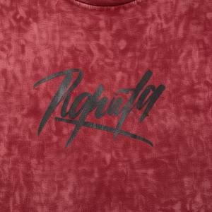 Camiseta Informal de Corte Regular para Mujer, de Forro Polar de Poliéster, Transpirable, Lisa, con Cuello Redondo, Manga Corta, Logotipo Visible, Rojo Intenso, 180g, Primavera/Verano - Product Image 2