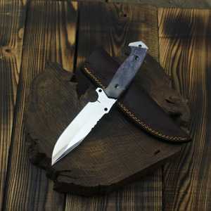 Custom Handmade Stainless Steel Skinner <b>Knife</b> Fixed Blade <b>Knife</b> With Color Camel <b>Bone</b> <b>Handle</b> & With Leather Cover - Product Image 3