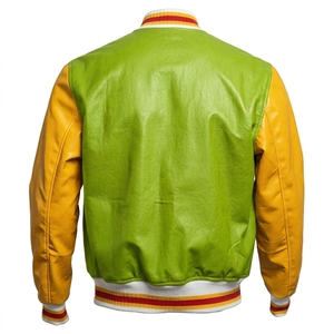 Casual Sports Varsity <b>Jacket</b> Custom <b>Men's</b> Fashionable Baseball Casual Windproof Color Blocking Long Sleeve lettermen <b>Jacket</b> - Product Image 1