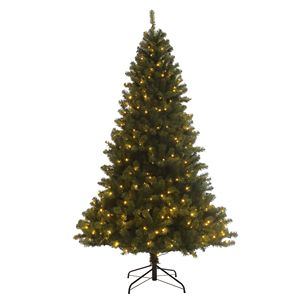 7.5ft Pre-Lit Artificial Christmas <b>Tree</b> with 400 LED <b>Lights</b> Hinged and Foldable Stand Convenient Xmas Decoration - Product Image 1