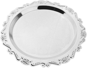 Plato de Servir de Aluminio, Plato para Hornear de Restaurante, Platos con Diseño Indio Elegante a Precios Increíbles, Plato Redondo Centerprice - Product Image 1