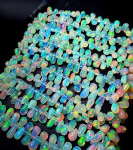 Excelentes Cuentas de Ópalo Etíope Natural Liso en Forma de Gota 4*6-6*8 mm, Hilo de 15 Pulgadas, Cuentas de Ópalo de Fuego Welo Brillantes y Lisas para Joyería - Product Image 6