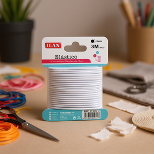 Fascia elastica Ilan 3 mm 3 m bianca per artigianato e scarpe - Product Image 2