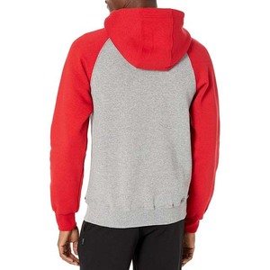 Men's Raglan Sleeve Hooded Sweatshirt Gray <b>Red</b> Fleece Casual Autumn Wear Color Block Two Tone Latest Design <b>Hoodies</b> - Product Image 5