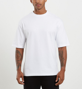 เสื้อยืดโอเวอร์ไซส์ผู้ชาย แขนสั้น ผ้าคอตตอนถัก 100% คุณภาพสูง สไตล์สตรีทแวร์ลำลอง สำหรับฤดูใบไม้ผลิและฤดูร้อน รับผลิตตามแบบ - Product Image 3