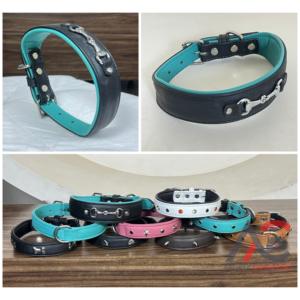 Collar de Perro de Cuero Genuino de Lujo Personalizado, Herrajes Metálicos Ajustables, Cuero Vacuno de Alta Calidad, Accesorios para Mascotas Elegantes y Duraderos - Product Image 1