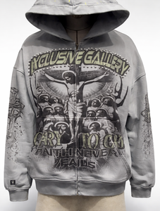 Sudadera con capucha de algodón de moda DTG Puff Spiderss, de peso pesado 400 g/m², de felpa francesa de algodón, para invierno, estilo gótico 1:1, con efecto rasgado de mezclilla - Product Image 4