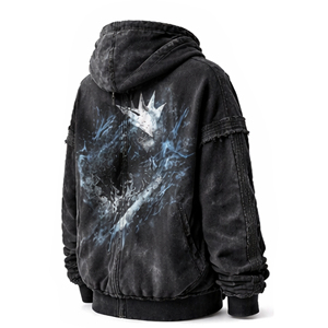 Sudadera con capucha personalizada unisex de forro polar para invierno, corte regular, con logo impreso DTG, estilo urbano, chaqueta lisa - Product Image 4