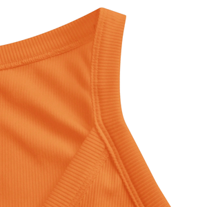 Camiseta sin mangas Modu para mujer, con cuello en V, acanalada, ajustada, elástica, fruncida, informal, básica, suave, transpirable, para uso diario - Product Image 6