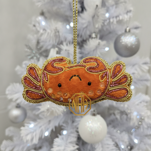 Custom Handmade Beaded Fleur-de-Lis Christmas Hanging Ornament Gold Pearl <b>Crystal</b> Holiday <b>Tree</b> Decoration - Product Image 5