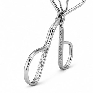 Stainless Steel Eyelash <b>Curler</b> with Floral Engraving Design Lightweight Professional Makeup Tool - Product Image 5