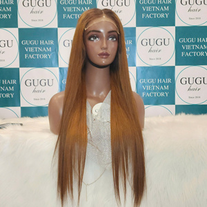 Perruques SDD en cheveux humains vietnamiens, lisses comme des baguettes, bruts, avec dentelle frontale, sans colle, HD, vente en gros, cuticules alignées - Product Image 1