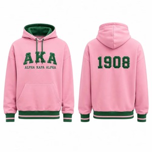 เสื้อฮู้ดดี้ Alpha Kappa Alpha ลายโลโก้แบบกำหนดเอง สีชมพู สีเขียว เสื้อผ้าแฟชั่นสำหรับพี่น้องสมาคมนักศึกษาหญิง สไตล์กรีก - Product Image 5