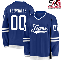 Maillot de hockey sur glace réversible personnalisé unisexe, séchage rapide, nom et numéro de l'équipe brodés, logo avant, uniforme sportif