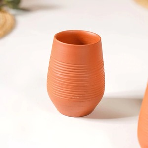 Tasse à thé classique en argile terracotta orange faite à la main, 400 ml, réutilisable, écologique, pour le camping - Product Image 3