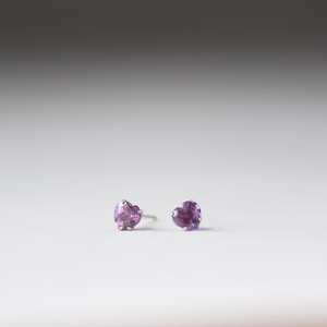 Pendientes de Plata de Ley con Amatista en Forma de Corazón, Joyería de Piedra de Nacimiento de Febrero, Regalo de Navidad o Cumpleaños - Product Image 2