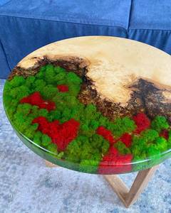 โต๊ะกาแฟไม้เคลือบอีพ็อกซี่ลายมอส Forest Bloom งานฝีมือศิลปะธรรมชาติสุดหรู ตกแต่งบ้านด้วยแรงบันดาลใจจากธรรมชาติ ผลงานชิ้นเอกเหนือกาลเวลา - Product Image 5