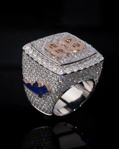 VVS Moissanite Diamond Iced Out Luxury Custom 925 Sterling Silver Hip Hop Letter <b>Statement</b> <b>Ring</b> Gift For Men Women - Product Image 2