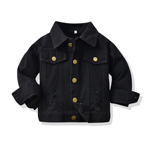 Veste décontractée printemps-automne pour enfants de 1 à 7 ans, manteau en jean tendance avec trous déchirés pour petites filles, vêtement d'extérieur en denim - Product Image 3