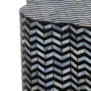 Mesa Auxiliar Moderna Hecha a Mano en Negro y Plata con Madreperla, Ecológica, para Dormitorio o Sala de Estar, Venta al Por Mayor desde Vietnam - Product Image 3