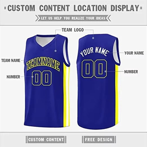 Camiseta de Baloncesto Personalizada sin Mangas con Cuello en V, Malla con Impresión por Transferencia de Calor, Nombre del Equipo, Número, Absorbe la Humedad, 100% Poliéster Elástico - Product Image 5
