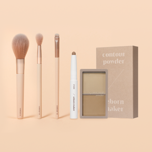 Set Trucco Scontato con Kit Completo di Ombretti Caldi per Sfumature e Modellamento, 3 Pennelli (Mento, Naso, Occhi) - Product Image 1