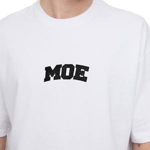 T-shirt pour homme à épaules tombantes avec logo brodé texturé, coton haute densité, fabrication OEM sous marque privée - Product Image 3