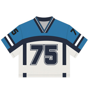 Camiseta de Fútbol Americano Personalizada Unisex, Cuello en V, Manga Corta, Malla Transpirable de Poliéster, Absorbe la Humedad, Impresión por Transferencia de Calor, para Equipo - Product Image 6