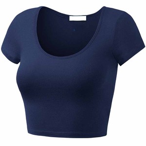 T-shirt court sur mesure pour femme – Décontracté, anti-plis, respirant, confortable, en tissu nylon/coton, anti-boulochage – Nouveauté tendance - Product Image 3